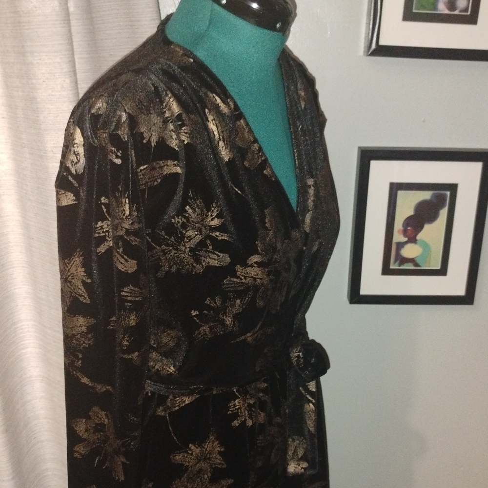 Fraiche by J. Floral Print Velvet Faux Wrap Minidress, Sz XL - Picture 10 of 14